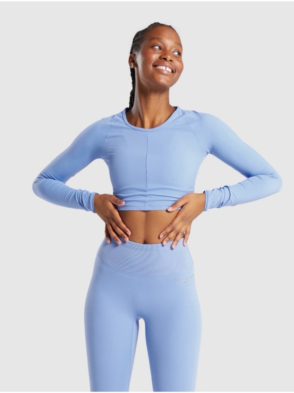 Gymshark Light Blue Long-Sleeve Crop Top